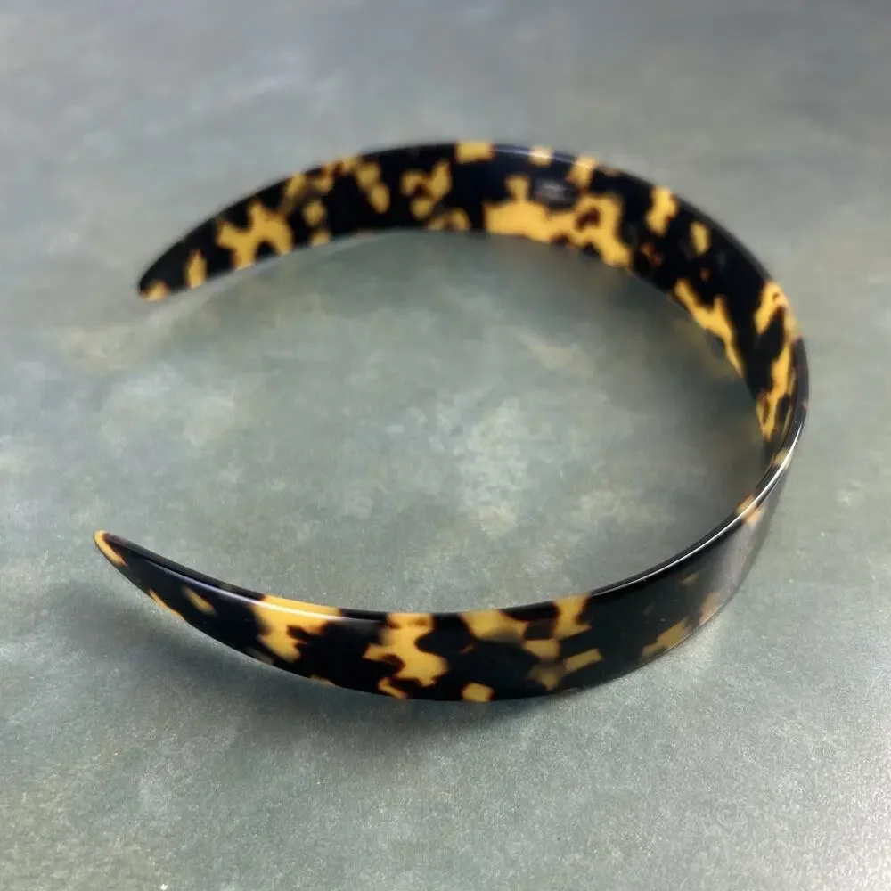 Vintage Charles J Wahba Tortoiseshell Wide Headband Handmade France Hair Band